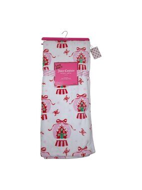 Love Juicy Couture Holiday Snow Globe Oversized Plush Throw Blanket 60x70"